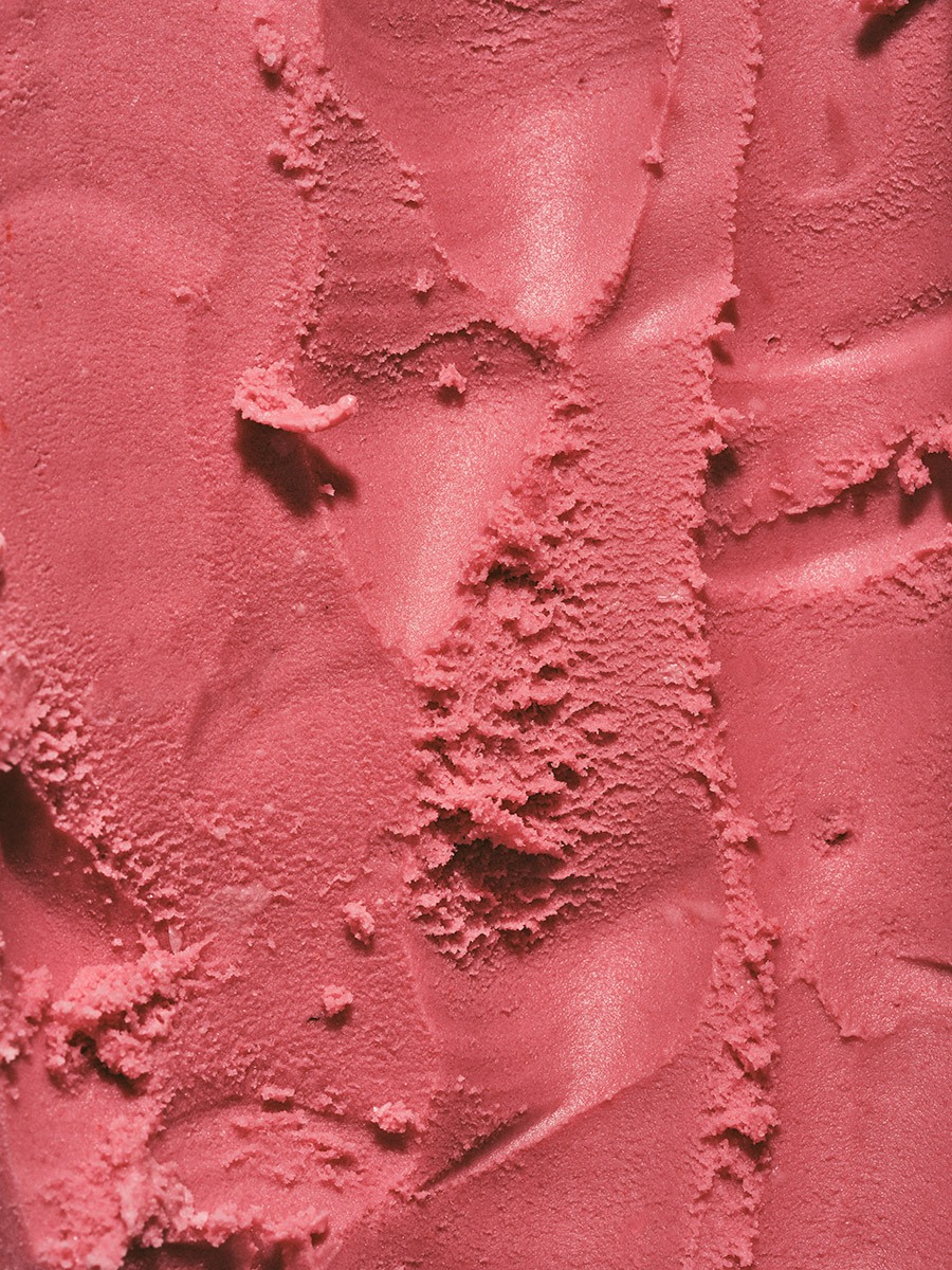 detail of pink ice cream