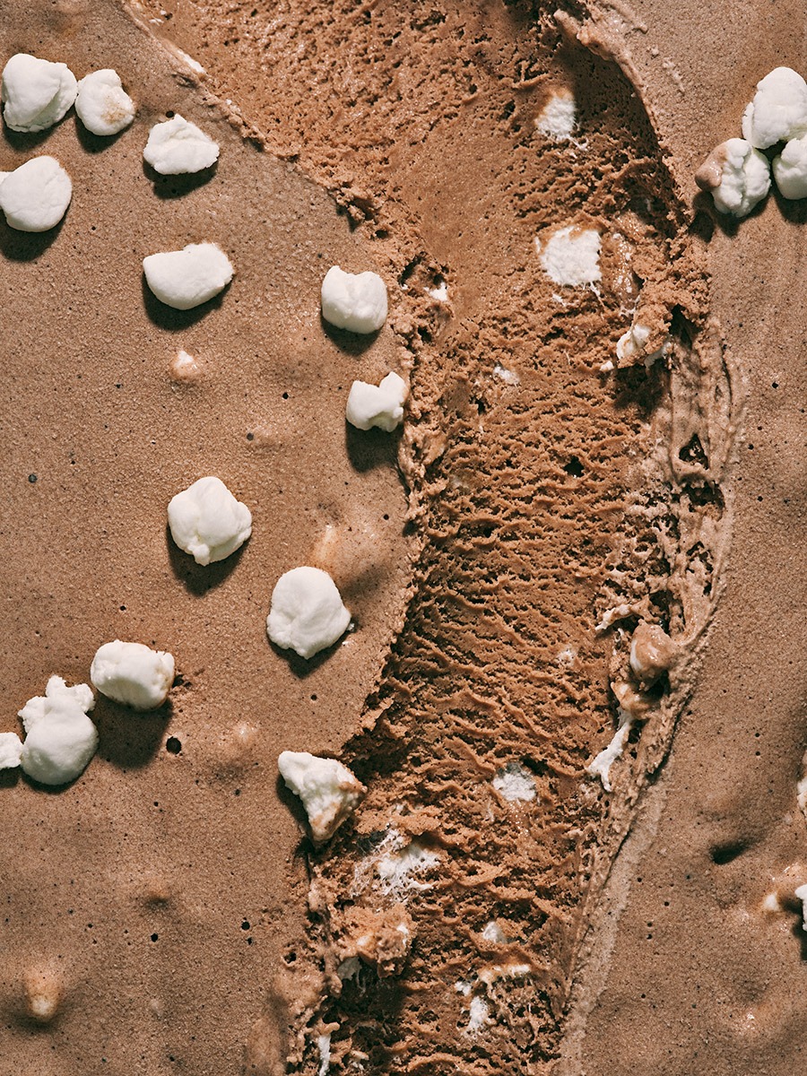 detail of chocolate ice cream