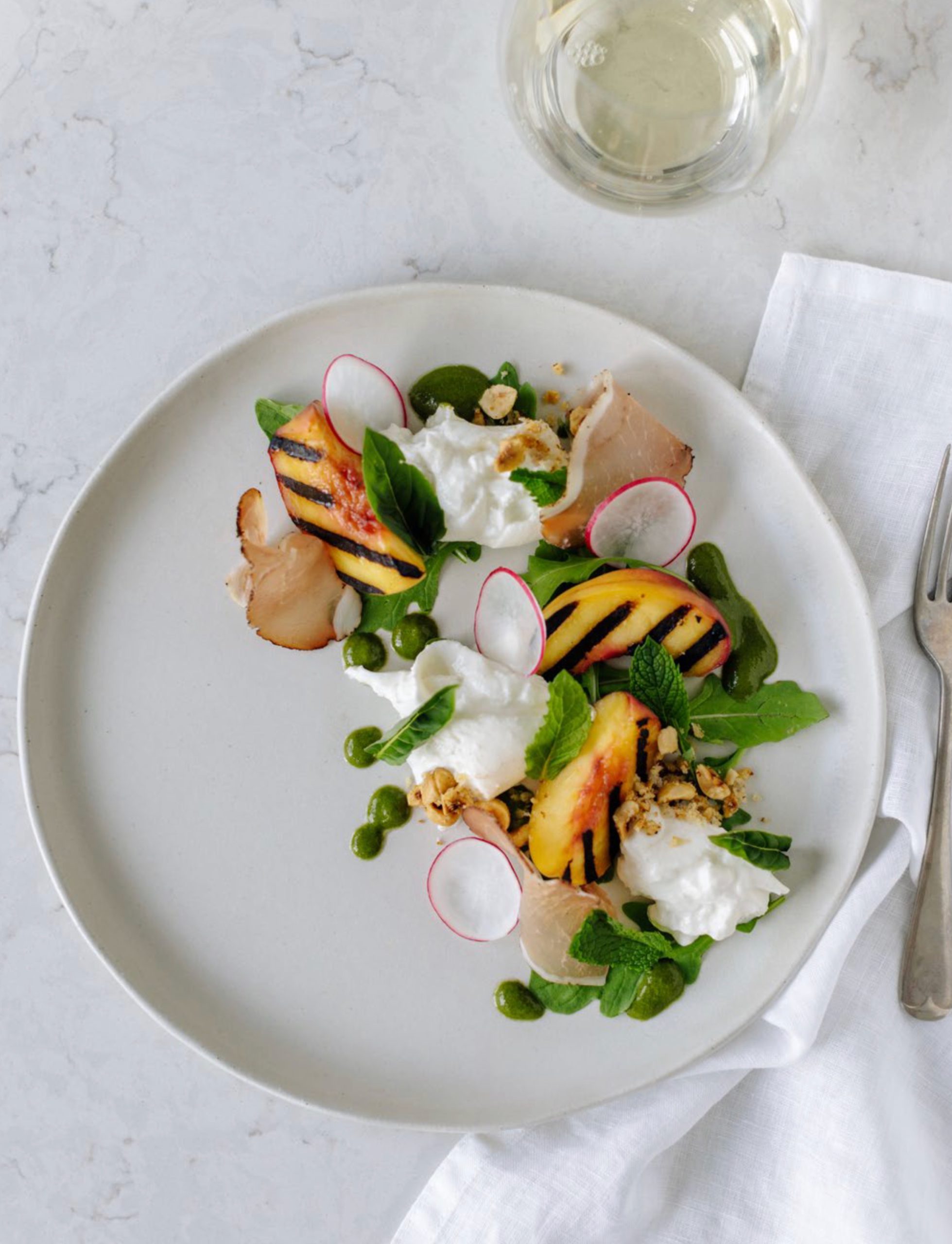 Okanagan Eats Grilled Summer Peach and Burrata Salad Recipe • Figure 1
