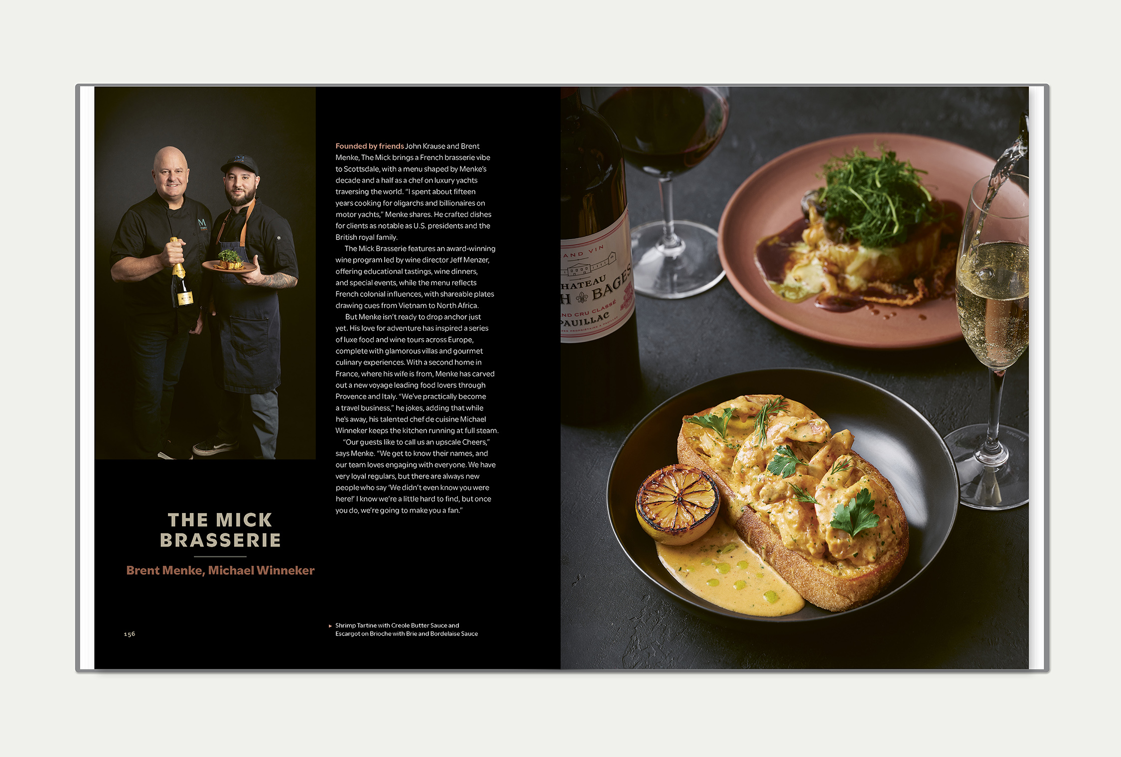 Phoenix Eats + Drinks interior spread featuring a chef profile
