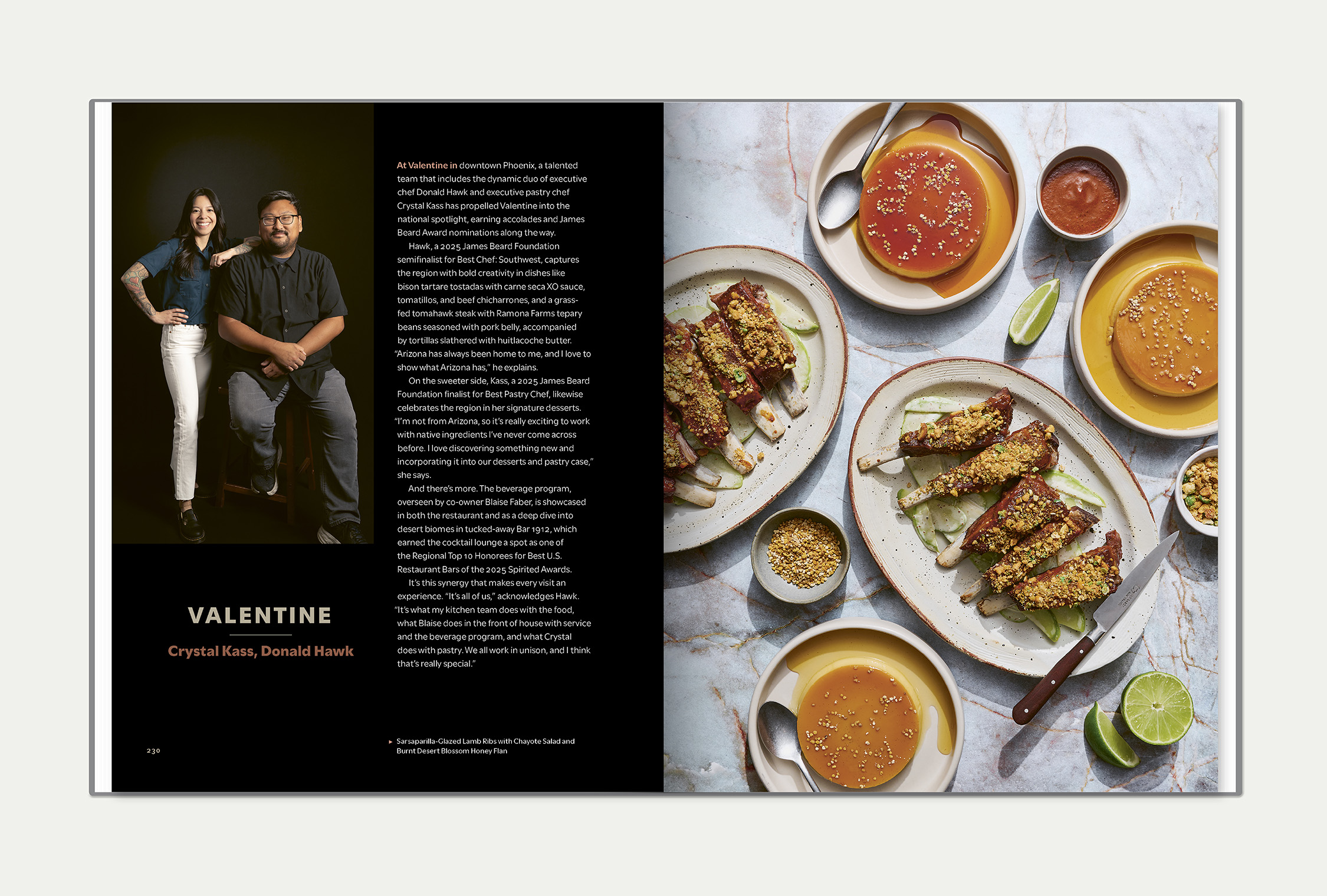 Phoenix Eats + Drinks interior spread featuring a chef profile