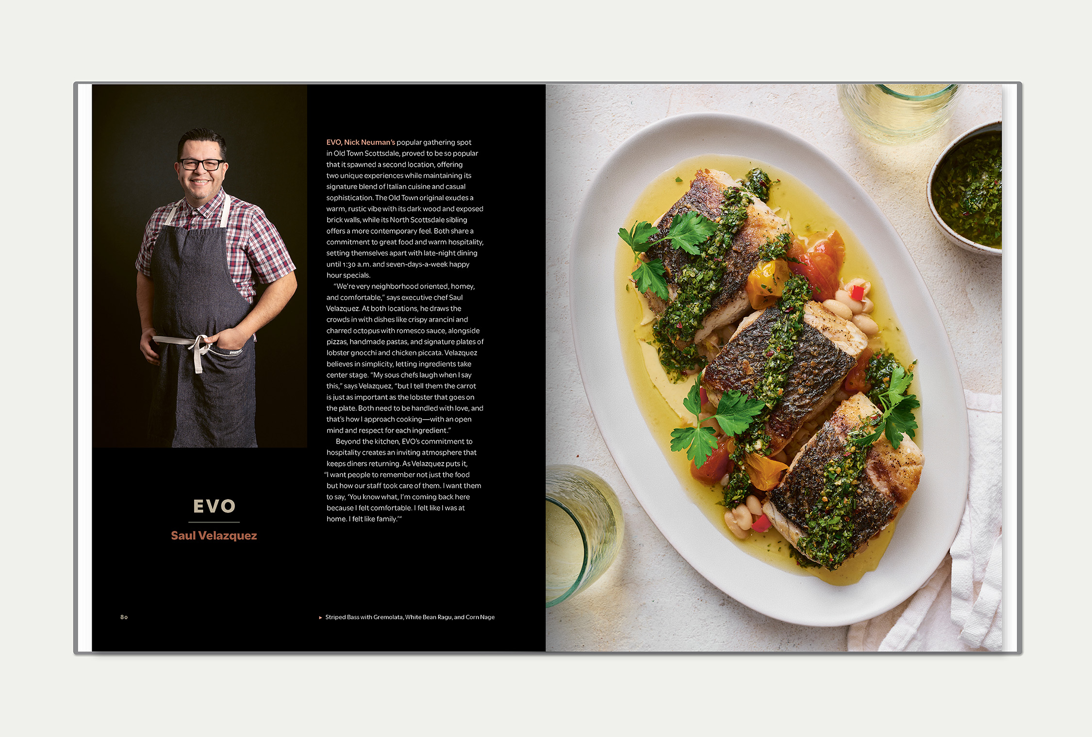 Phoenix Eats + Drinks interior spread featuring a recipe