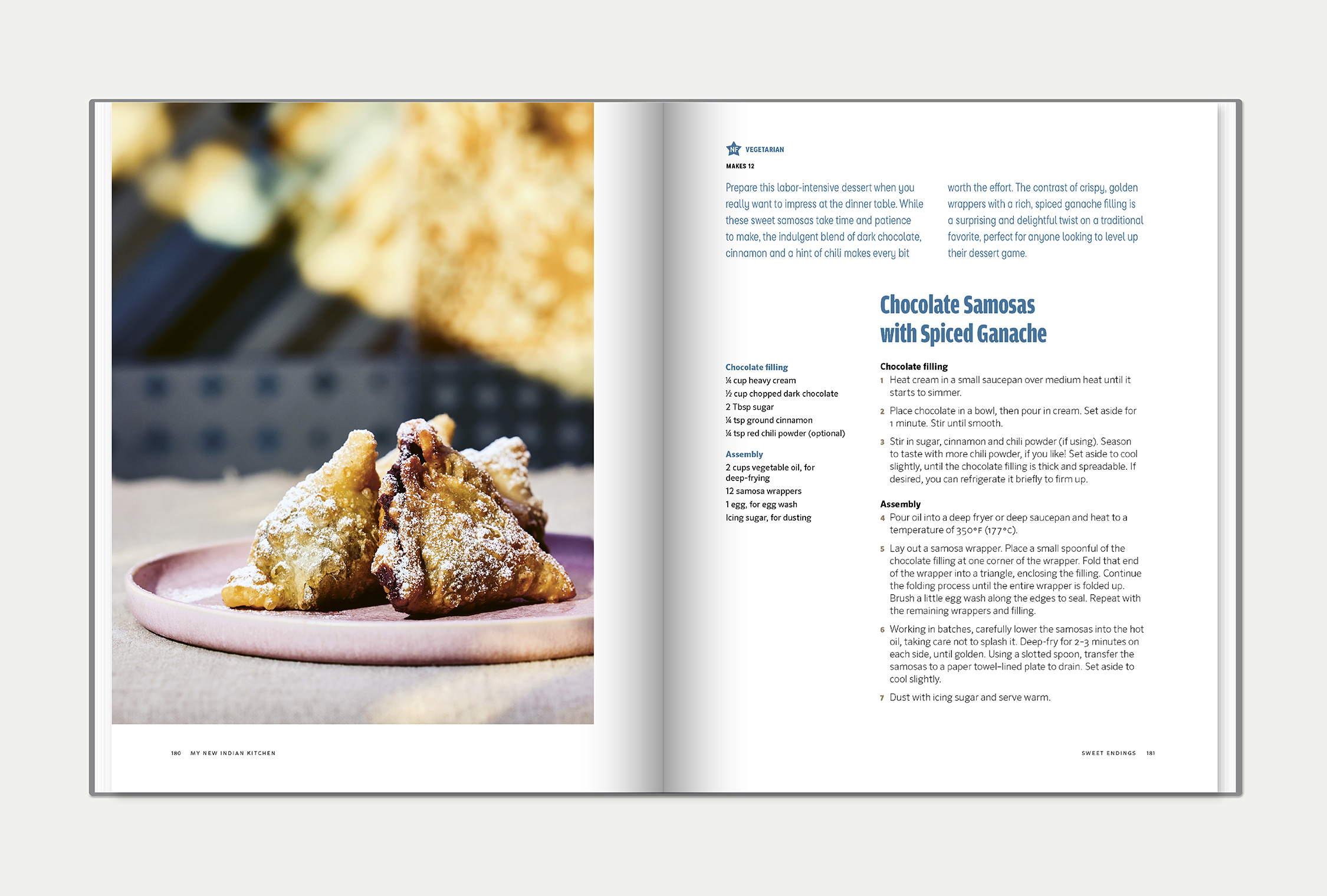My New Indian Kitchen interior spread featuring a recipe