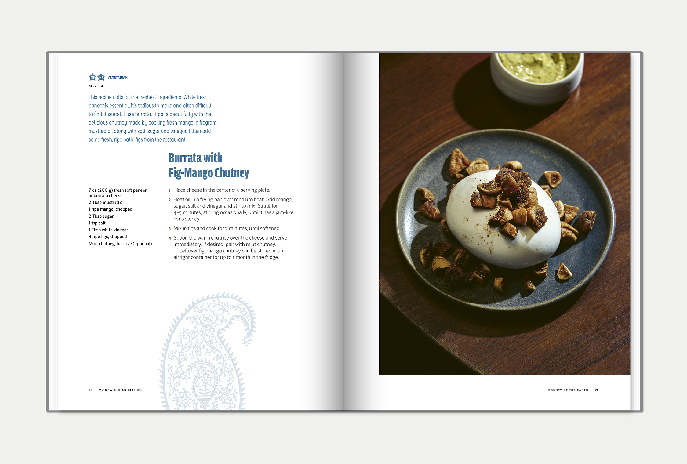 My New Indian Kitchen interior spread featuring a recipe