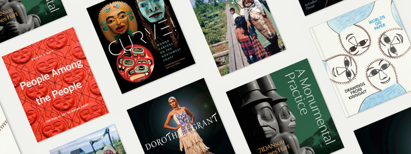 A flat lay of Indigenous art and culture titles